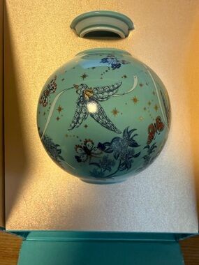 Tiffany & Co. Blue Floral & Star Porcelain Ornament